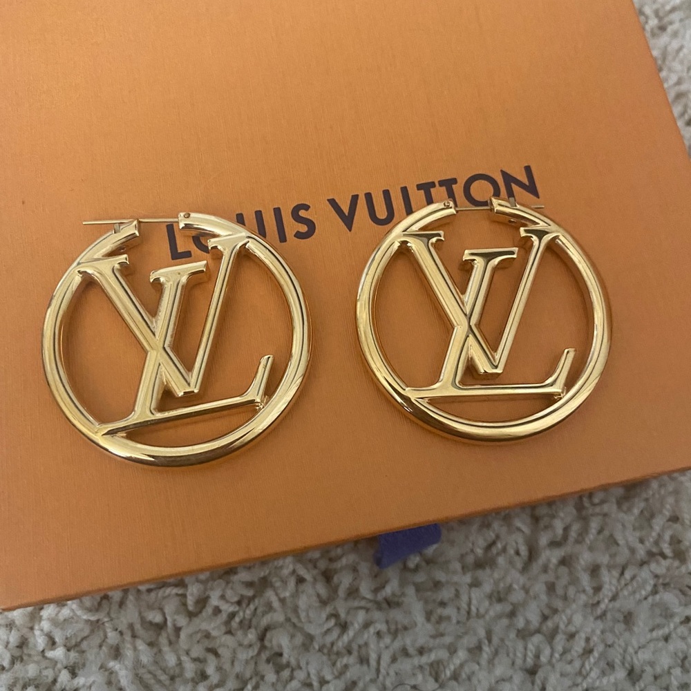 Louis Vuitton gold Louise hoop earrings